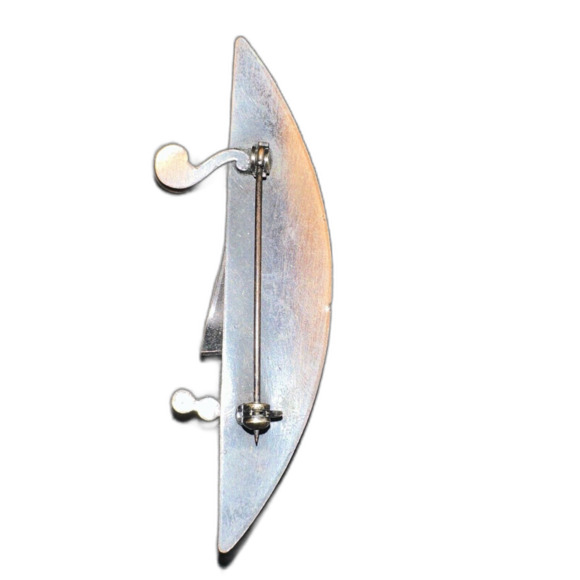 Vintage Modernist Man in the Moon Hand Made Copper Brooch Whimsical Mcm - Picture 4 of 4